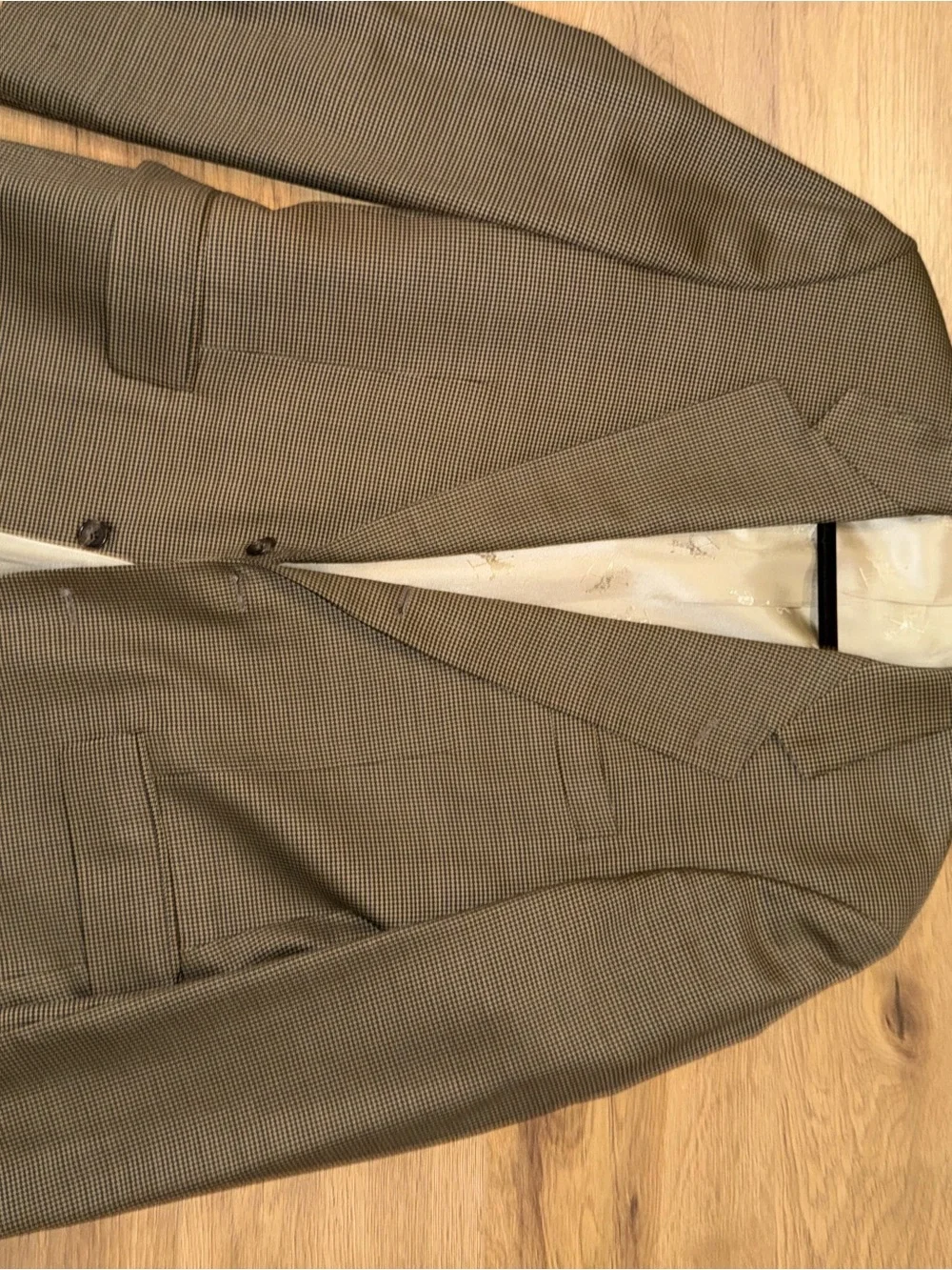 Old School Bespoke db Blazer Jacket Brown Micro-Check Carousel Lining